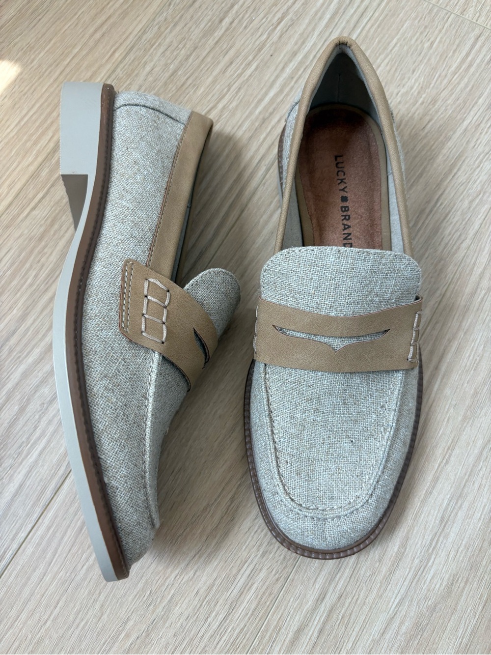 Linen-Style Penny Loafers